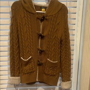 Cabela's Tan Cable Knit Cardigan with Toggle Closures